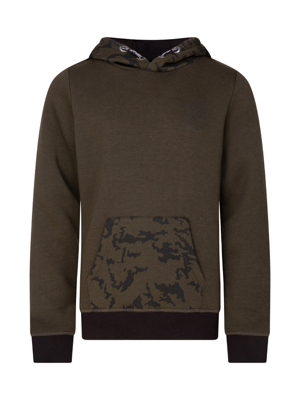 Sam 73 Khaki színű fiúk mintás kapucnis pulóver SAM 73 William