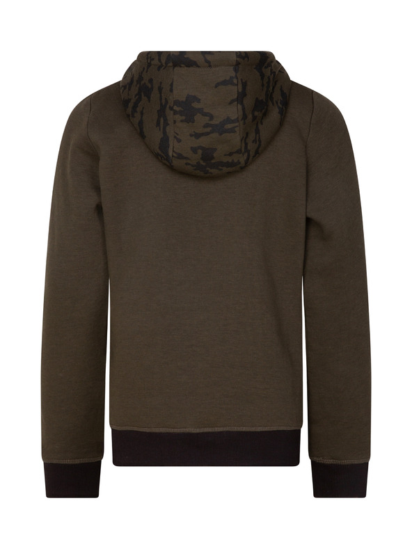 Sam 73 Khaki színű fiúk mintás kapucnis pulóver SAM 73 William