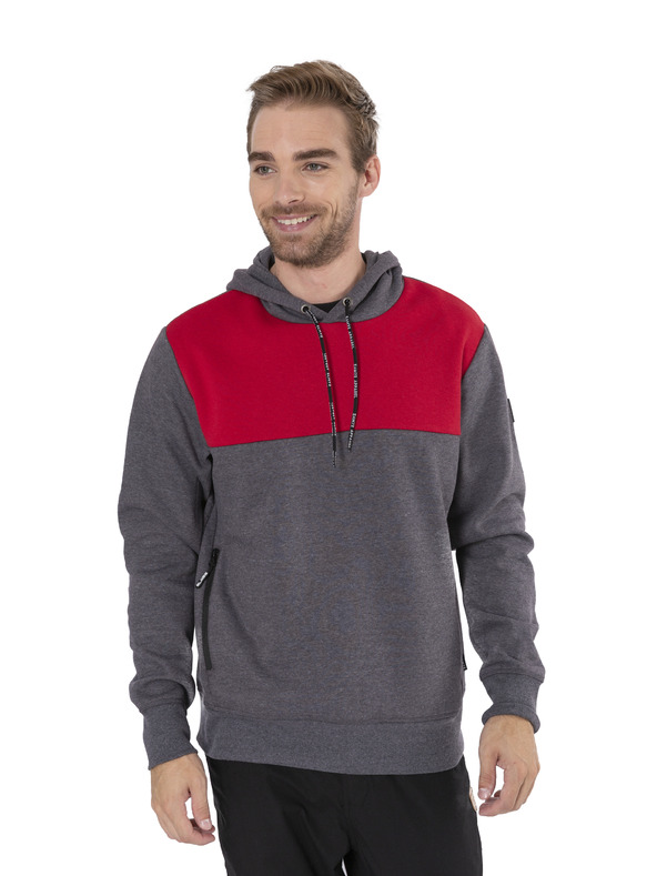 Sam 73 Piros és szürke férfi kapucnis pulóver SAM 73 August