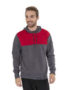 Sam 73 Piros és szürke férfi kapucnis pulóver SAM 73 August
