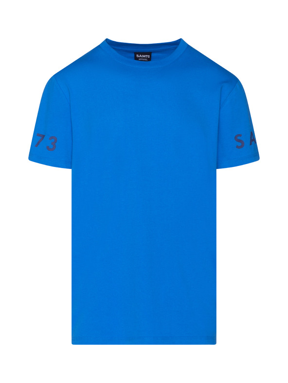 Sam 73 Kék férfi nyomtatott póló SAM 73