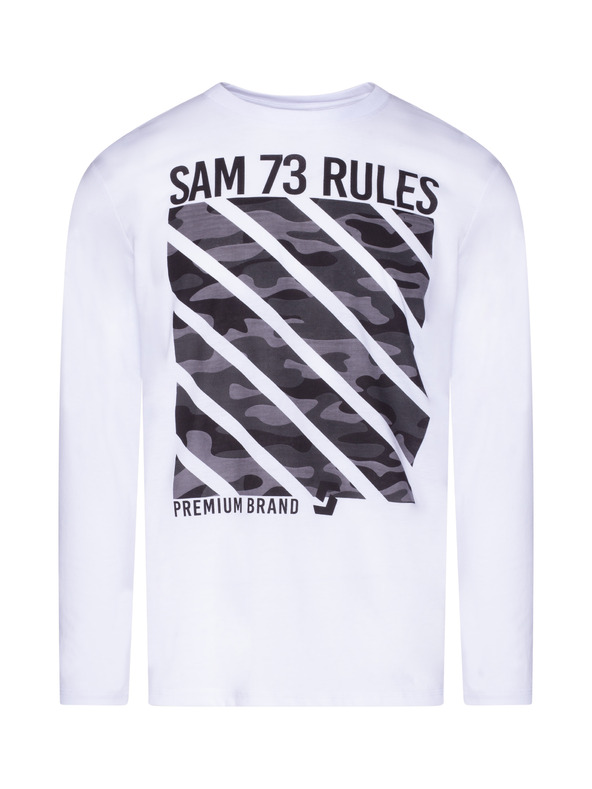 Sam 73 Fehér férfi nyomtatott póló SAM 73