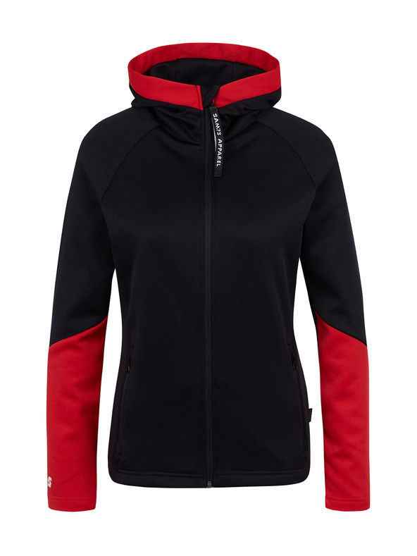 Sam 73 Piros-fekete női kapucnis, cipzáras pulóver SAM 73 Marta