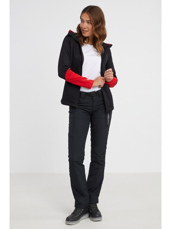 Sam 73 Piros-fekete női kapucnis, cipzáras pulóver SAM 73 Marta