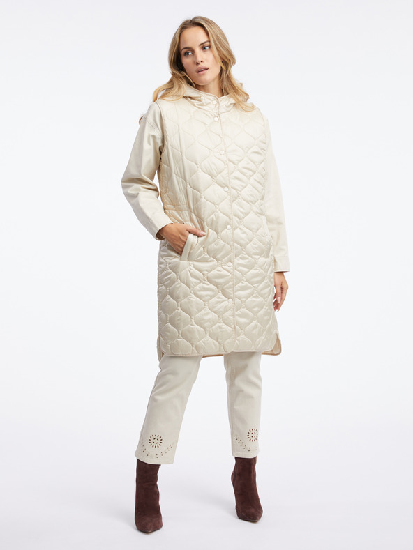 Orsay ORSAY bézs női hosszú steppelt mellény