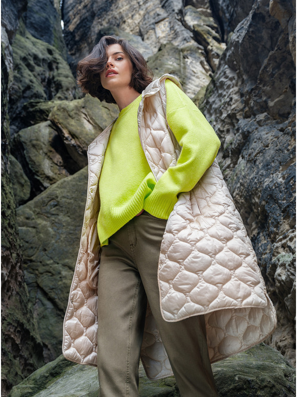 Orsay ORSAY bézs női hosszú steppelt mellény