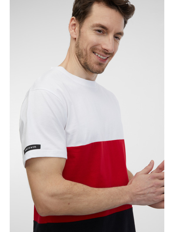 Sam 73 Fehér és piros férfi póló SAM 73 Norman