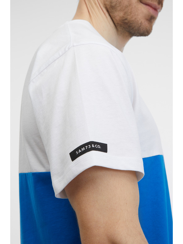 Sam 73 Fehér és kék férfi póló SAM 73 Norman