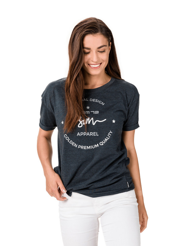 Sam 73 Sötétszürke női póló SAM 73 Annabel nyomtatással