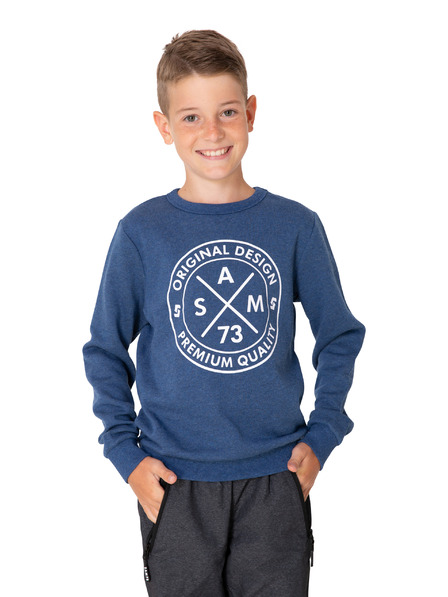 Sam 73 Sötétkék fiú mintás fiú kapucnis pulóver SAM 73 Brandon