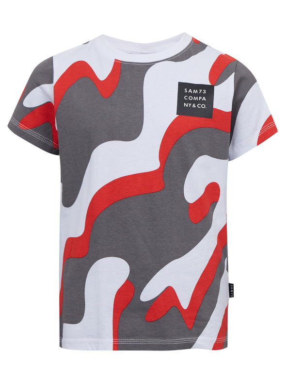 Sam 73 Szürke és piros fiú mintás póló SAM 73 Oscar