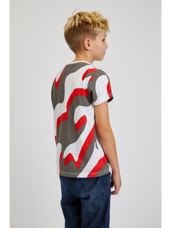 Sam 73 Szürke és piros fiú mintás póló SAM 73 Oscar