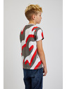 Sam 73 Szürke és piros fiú mintás póló SAM 73 Oscar
