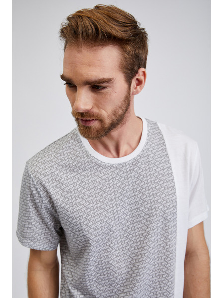 Sam 73 Világosszürke mintás férfi póló SAM 73 Paul