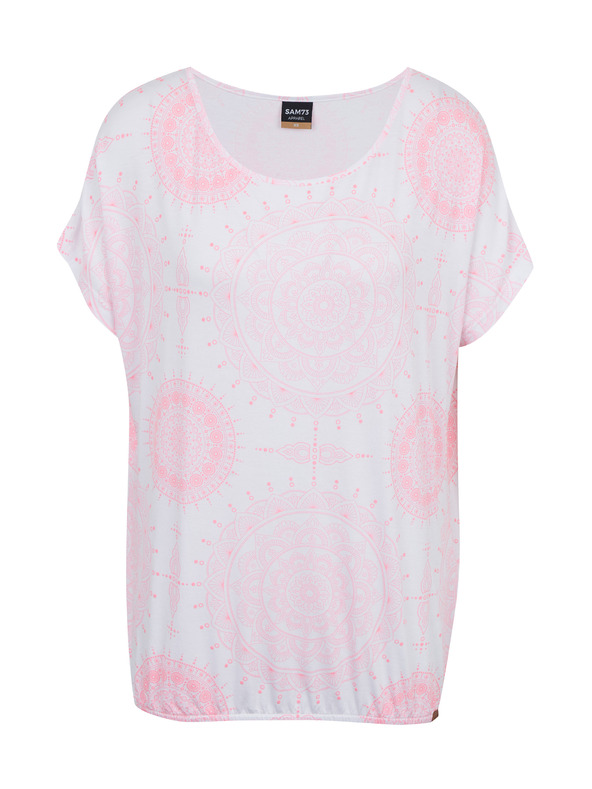 Sam 73 Fehér és rózsaszín női mintás póló SAM73 Taurus