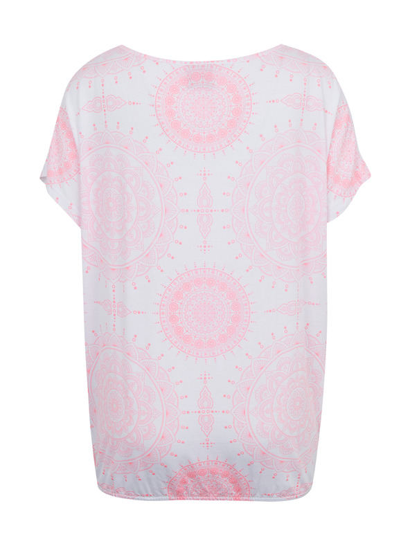 Sam 73 Fehér és rózsaszín női mintás póló SAM73 Taurus