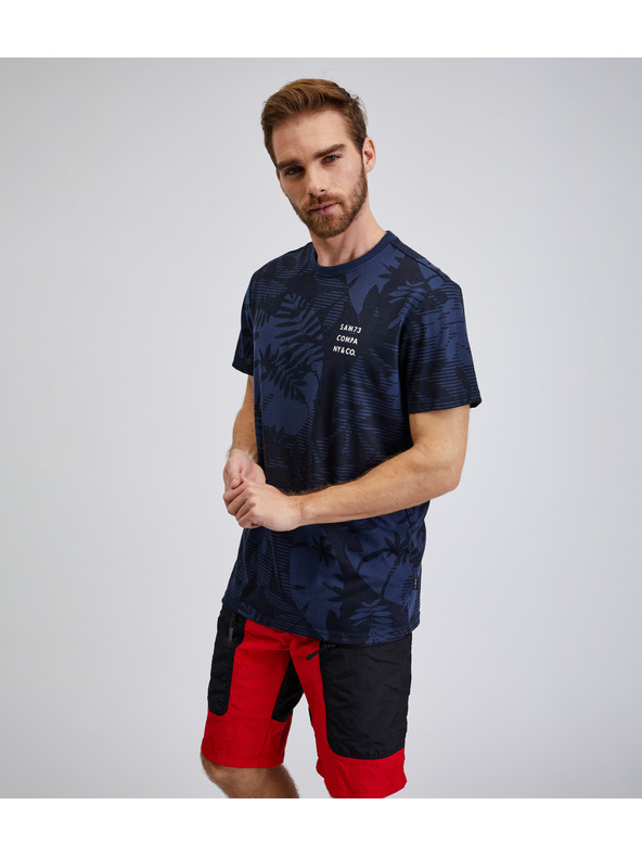 Sam 73 Sötétkék férfi SAM73 Sculptor mintás póló