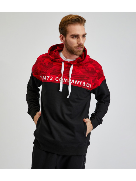 Sam 73 Piros-fekete férfi kapucnis pulóver SAM73 Aquamarine