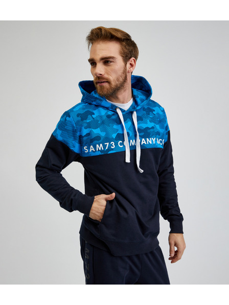 Sam 73 Kék férfi kapucnis pulóver SAM73 Aquamarine