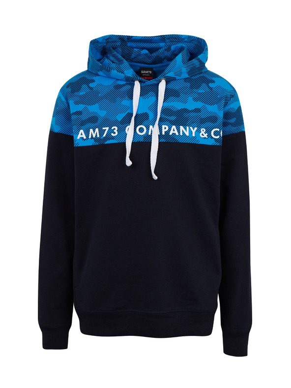 Sam 73 Kék férfi kapucnis pulóver SAM73 Aquamarine