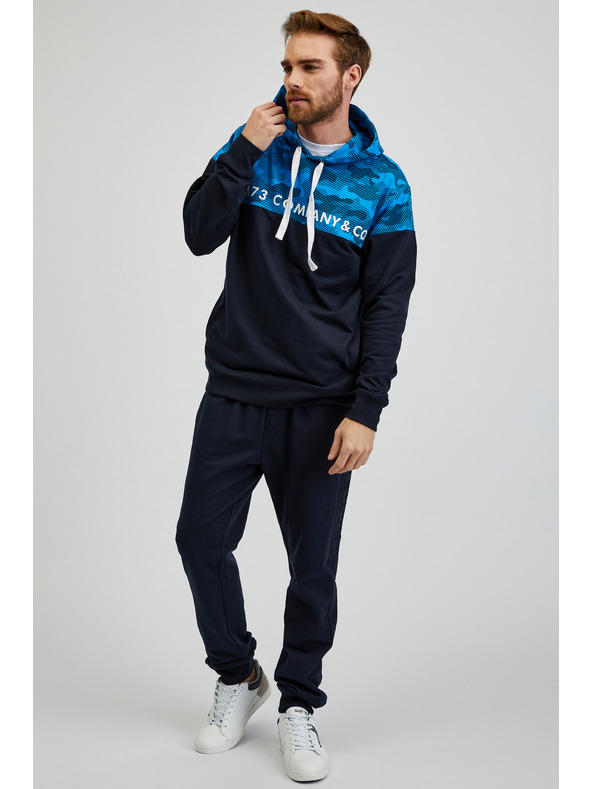 Sam 73 Kék férfi kapucnis pulóver SAM73 Aquamarine