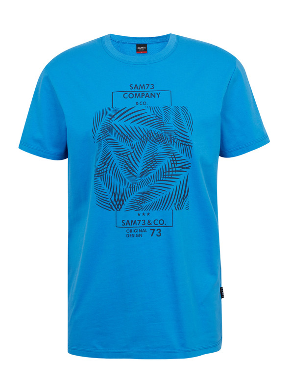 Sam 73 Kék férfi pamut póló SAM73 Almandit nyomtatással
