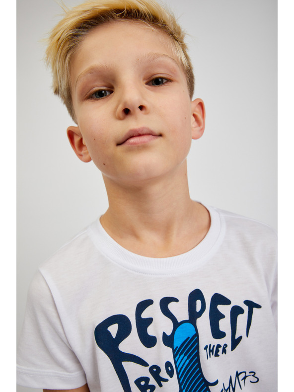 Sam 73 Fehér fiú nyomtatott póló SAM73 Scutum