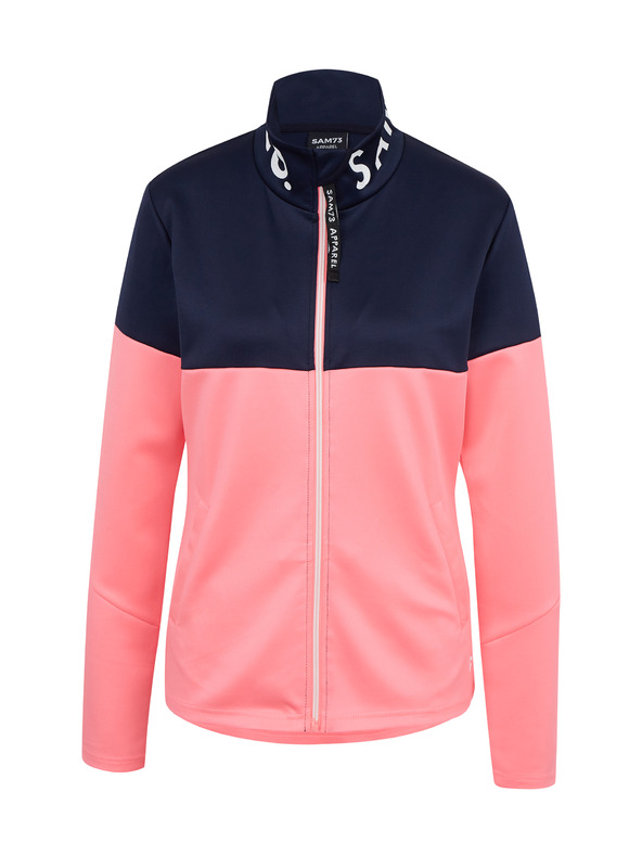 Sam 73 Kék és rózsaszín női cipzáras pulóver SAM73 Octans