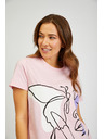 Sam 73 Rózsaszín női nyomtatott póló SAM73 Musca