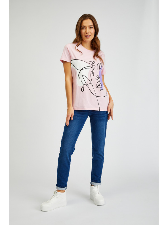 Sam 73 Rózsaszín női nyomtatott póló SAM73 Musca