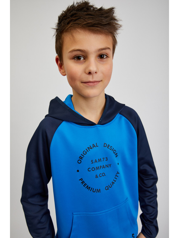 Sam 73 Kék fiú kapucnis pulóver SAM73 Draco