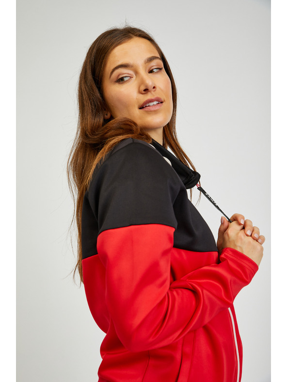 Sam 73 Fekete és piros női cipzáras pulóver SAM73 Octans