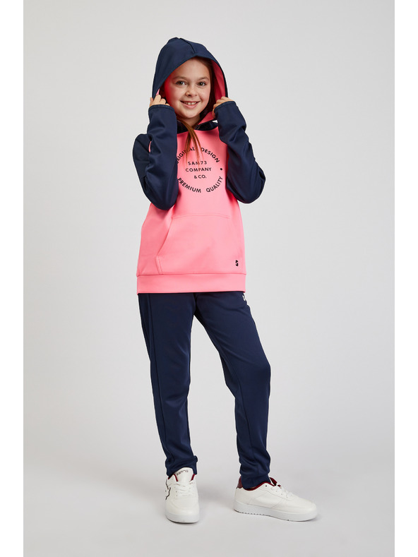 Sam 73 Kék és rózsaszín lány kapucnis pulóver SAM73 Draco