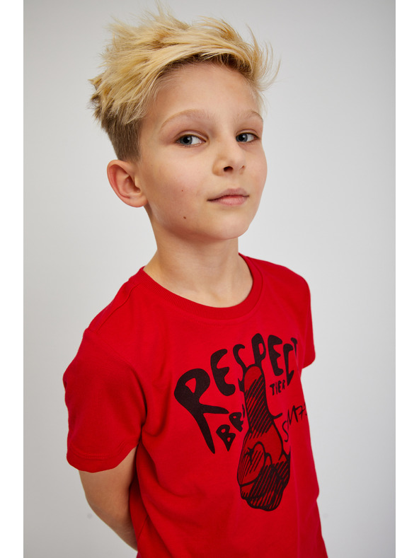 Sam 73 Piros fiú nyomtatott póló SAM73 Scutum