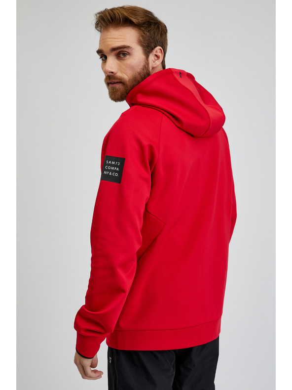 Sam 73 Piros férfi SAM73 Beryl kapucnis cipzáras férfi melegítőfelső