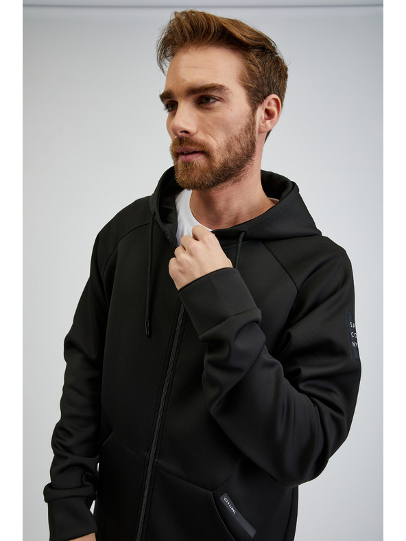 Sam 73 Fekete férfi kapucnis, cipzáras melegítőfelső SAM73 Beryl