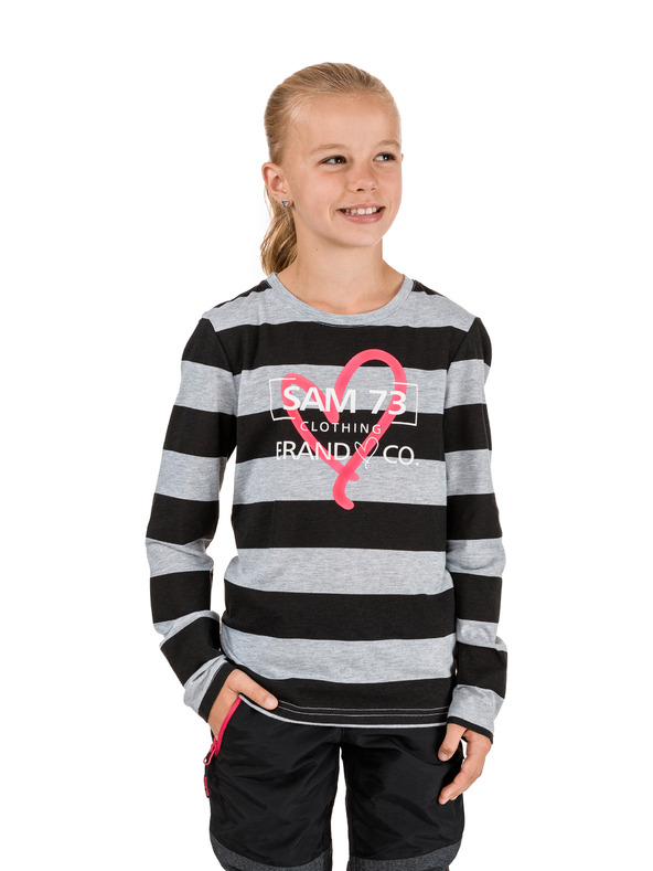 Sam 73 Fekete és szürke csíkos női póló SAM 73 Hope