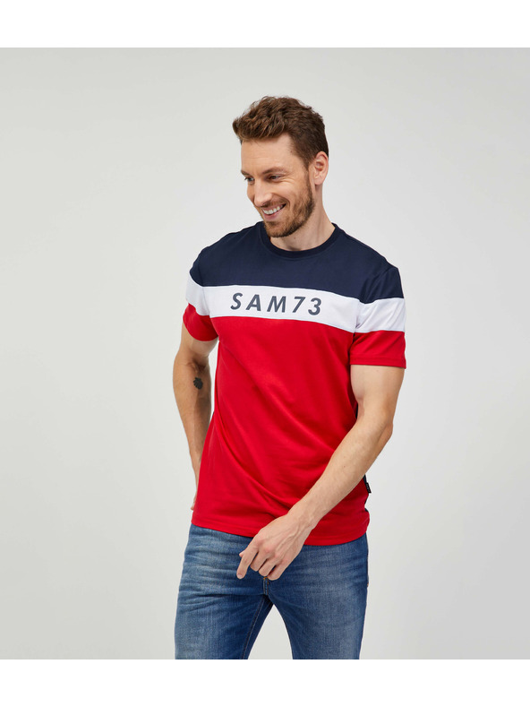 Sam 73 Kék-piros férfi póló SAM 73 Kavix