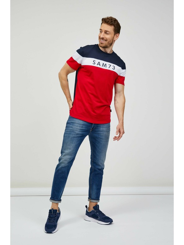 Sam 73 Kék-piros férfi póló SAM 73 Kavix