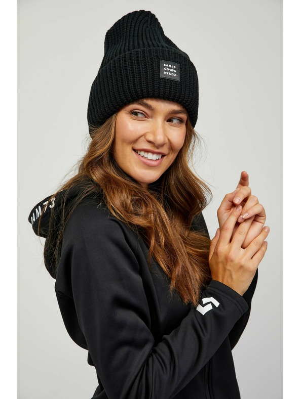 Sam 73 Fekete bordázott téli sapka SAM 73 Dublin