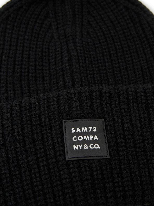 Sam 73 Fekete bordázott téli sapka SAM 73 Dublin