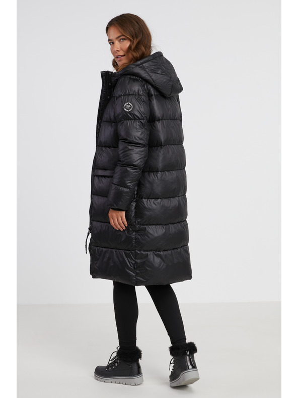 Sam 73 Fekete női téli, túlméretezett steppelt kabát SAM 73