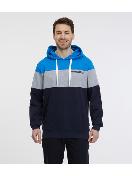 Sam 73 Kék-fekete férfi kapucnis pulóver SAM 73 Gerado