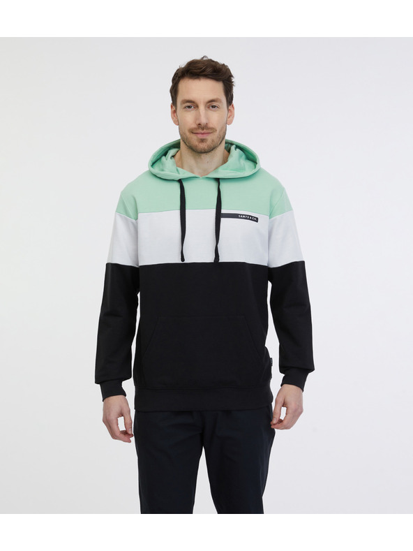 Sam 73 Zöld és fekete férfi kapucnis pulóver SAM 73 Gerado