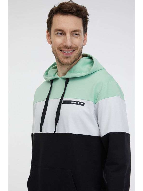 Sam 73 Zöld és fekete férfi kapucnis pulóver SAM 73 Gerado
