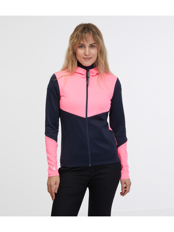 Sam 73 Fekete és rózsaszín női kapucnis, cipzáras pulóver SAM 73 Blanca