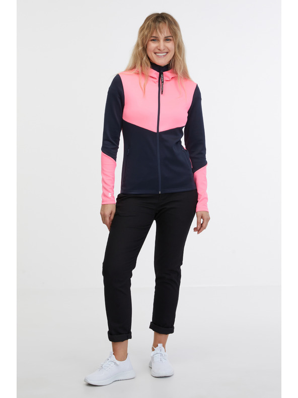 Sam 73 Fekete és rózsaszín női kapucnis, cipzáras pulóver SAM 73 Blanca