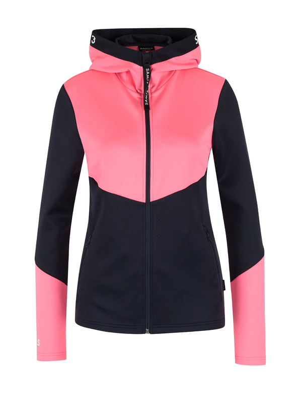 Sam 73 Fekete és rózsaszín női kapucnis, cipzáras pulóver SAM 73 Blanca