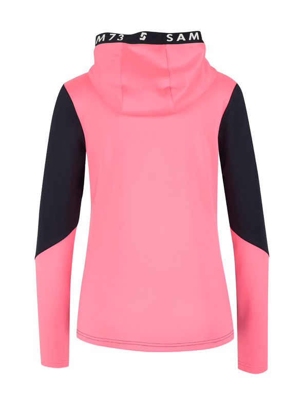 Sam 73 Fekete és rózsaszín női kapucnis, cipzáras pulóver SAM 73 Blanca