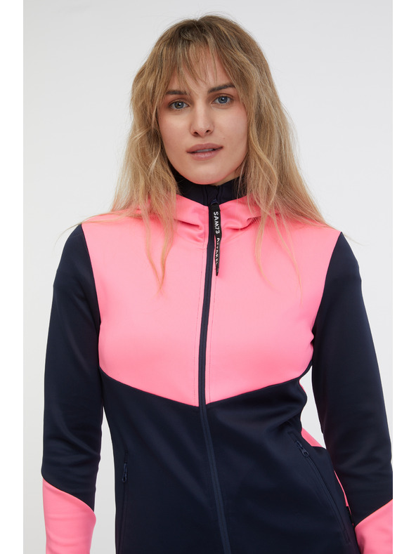 Sam 73 Fekete és rózsaszín női kapucnis, cipzáras pulóver SAM 73 Blanca